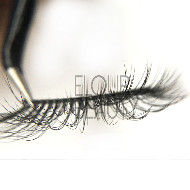 Cheap faux mink  3D invisible bands long eyelashes EJ55